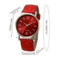 thumbnail image 3 of Mozhitti Women Men Unisex Platinum Watches Roman Leather Band Analog Quartz Wrist Watch - Red, 3 of 5