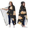 thumbnail image 2 of Wearable Blanket,Shiba Inu Hooded Wearable Flannel Blanket for Adults & Teens,Winter Poncho Shawl Wrap Cape Cozy Anti-Pill,60"x80", 2 of 5