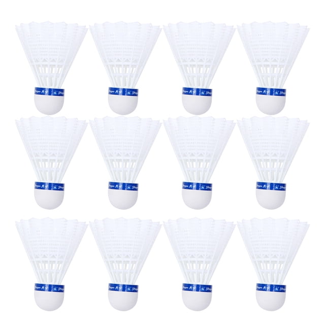 12pcs Nylon Badmintons Simple Small Fitness Shuttlecocks Durable Badmintons for Outdoor (White)