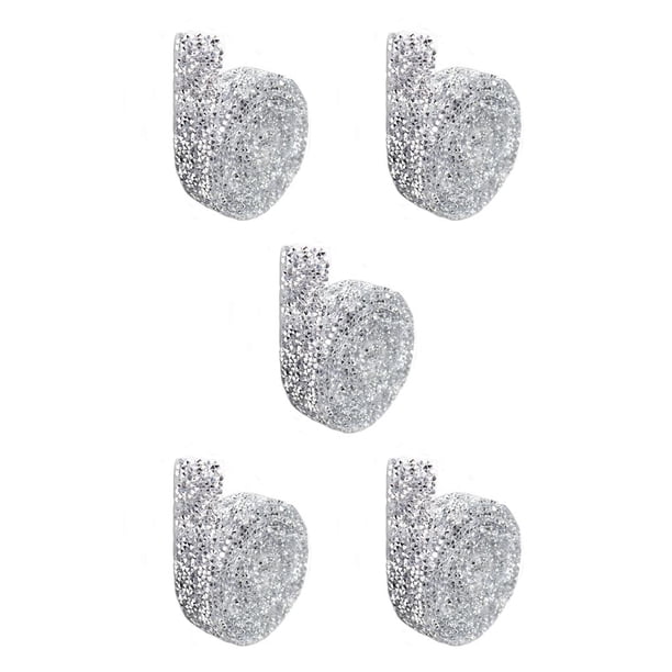 Bewildely Pegatinas ostentosas, decoración de cristal de resina, cuentas decorativas de fijación ligera, tira de taladro llamativa plateada, 1 yarda, 3,5 Type2 NO2 Bewildely CBP377020