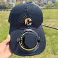 thumbnail image 2 of LiuXxxx Solar Powered Fan Cap for Summer with Extended Brim Breathable Mesh Unisex Sunshade Visor Outdoor Recreational Couple Daily Beach Date Casual Style Navy, 2 of 4