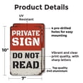 thumbnail image 2 of Private Sign Do Not Read (2 Pack) 7 Inch x 10 Inch Metal Sign Novelty Aluminum Durable Weatherproof UV Protected Perfect for Homes Offices Fun Gag Gift for Friends Crafted in the USA, 2 of 5