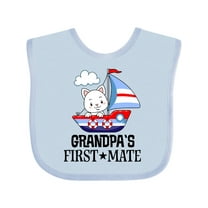 Inktastic Grandpa First Mate Grandchild Sailing Boys or Girls Baby Bib