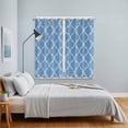 thumbnail image 3 of Blue Morocco Kitchen Curtains Window Panels, Moroccan Abstract Geometric Quatrefoil Plaid Insulated Window Treatment Curtain, Grommet Curtains for Bedroom/Living Room/Bathroom, 2 Piece 52"Wx84"L, 3 of 8