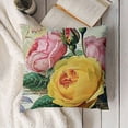 thumbnail image 3 of YINGXI Throw Pillow Cover Roses Flower with Letter Pink Home Decorative Pillow Cases Square Cushion Covers for Sofa Couch 12x12in, 3 of 5