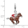 thumbnail image 5 of Amore La Vita Sterling Silver RH w/ Lobster Clasp Enamel Jockey on Horse Charm, 5 of 5