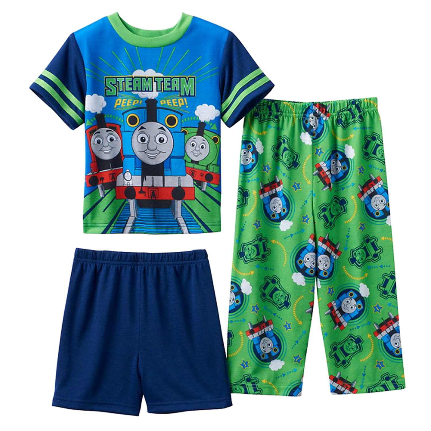 Thomas & Friends Toddler Boys 3 piece Shorts Pajamas Set 