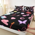 thumbnail image 3 of Manfei Girls Kawaii Princess Twin Sheet Sets, Cartoon Modern Fashion Fitted and Flat Sheet, Cowboy Cowgirl Luxury Bedroom Decor, 3-Piece, 3 of 7