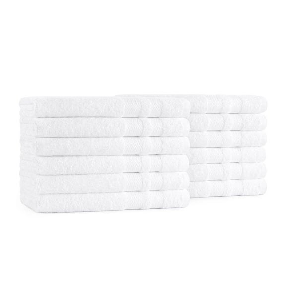 Arkwright Magellan Hand Towels (Pack of 12), Soft Ring Spun Cotton, 16x30, White