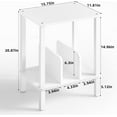 thumbnail image 2 of 2 Tier Vinyl Record Storage Stand Set of 2, Vinyl Record Stand Freestanding up to 100 Albums, 3-Compartment Vinyl Record Holder with Tabletop, White, 2 of 8