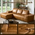 thumbnail image 6 of XIZZI 106.3" Modular Sectional Sofa, Luxe Synthetic Leather Sofa with High Density Foam and Pocket Springs, No Assembly, Cloud Boneless Couch for Living Room, Left Chaise, Brown, 6 of 9