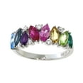thumbnail image 2 of Brilliance Fine Jewelry 925 Sterling Silver Genuine and Created Rainbow Gemstone and White Cubic Zirconia CZ Band Ring, 2 of 2