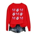 thumbnail image 5 of HOMBOM Red Sweatshirts for Women Christmas Greflying Crewneck Merry Holiday Soft Santa Ladies Sweatshirt, 5 of 6