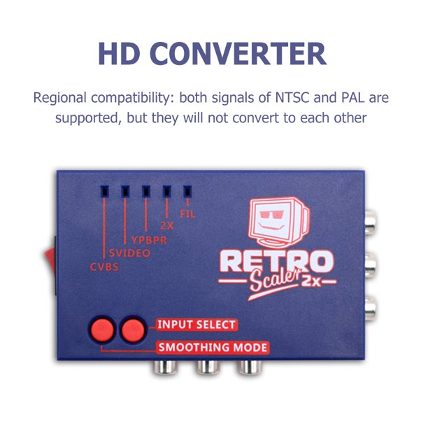 Convertidor Hd Convertidor compatible A/V a HDMI y duplicador de línea Compatible con Vic20 (Azul)