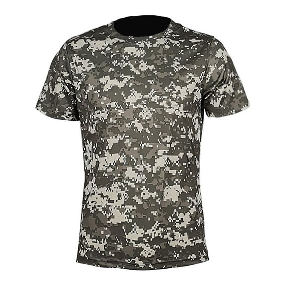 Sport Dry Fit Camouflage T Shirt for Men, 100% Polyester, Short Sleeve Round Neck, Pcable, Size M to Xxxl