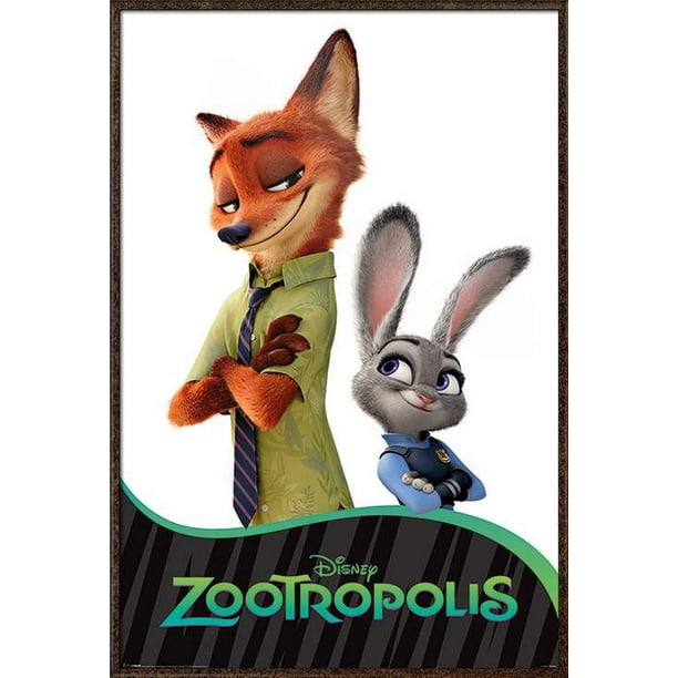 Zootropolis Zootopia Framed Disney Movie Poster Print Nick Wilde Judy Hopps Size 24 X 36 Walmart Com Walmart Com