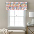thumbnail image 3 of Cute Animals Valance Curtain Lovely Cartoon Lion Giraffe Elephant Leaf Colorful Stripe Window Valances Rod Pocket Short Curtains Window Treatments for Kitchen Bedroom Bathroom Laundry 54" x 18", 3 of 9