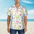 thumbnail image 2 of Fuzoiu Easter Egg3 Print Hawaiian Shirt for Men, Summer Beach Casual Short Sleeve Button Down Shirts, Men’s Beach Summer Shirts with Pocket,Medium, 2 of 7