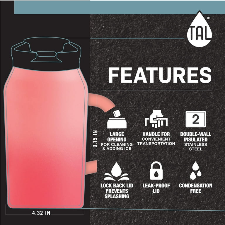 TAL Stainless Steel Ranger Water Bottle 40 fl oz, Pink Leopard 