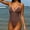 Coffee, variant on Women's Polka Dot One-Piece Swimsuit, V-Neck Pom Pom Trim Monokini, Retro Women's Swimwear Black S