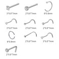 thumbnail image 3 of Nostril Rings Stainless Steel 10PCS Decorative Nose Studs Nose Piercing Rings, 3 of 10