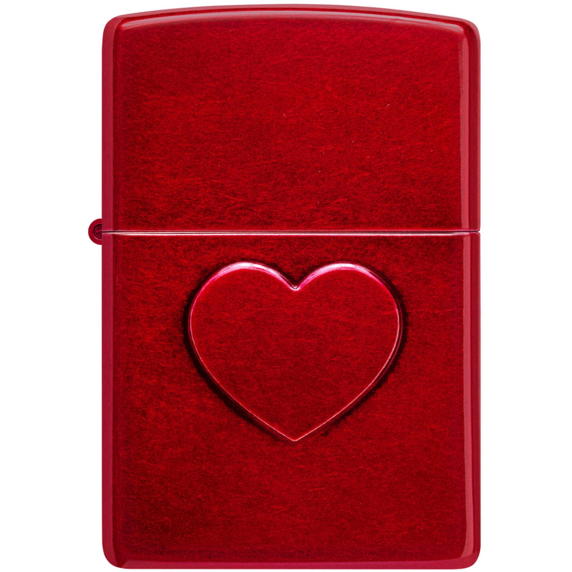 Zippo 46588 Stamped Heart Design Candy Apple Red Pocket Lighter
