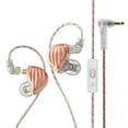thumbnail image 1 of Methold Auriculares intrauditivos con cable de 3,5mm con cancelación de ruido, auriculares dinámicos de 2 pines para correr, caminar, Electrónica Oro rosa con micrófono, 1 of 6