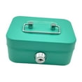thumbnail image 3 of LNGOOR Cash Box with Lock Treasure Chest Money Box Metal Small Modern Collection Holder Piggy Bank Lock Box with Key for Prizes Adults Green, 3 of 8