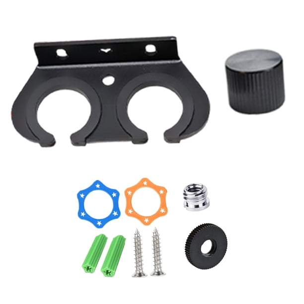 Soporte de micrófono de pared con expositor de accesorios para micrófonos dinámicos, colgador de micrófonos, estante de almacenamiento para escenarios 2 ranuras