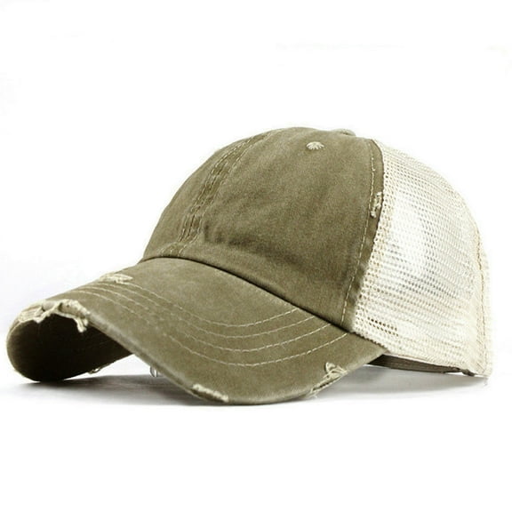 Herrnalise Ponytail Messy Buns Trucker Plain Baseball Visor Cap Unisex Hat