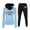 Blue, variant on Womens Outfit Sets Hooded Jogging Ny Print Long Sleeve Sweatshirt Pants Sports Green Womens Fall Activewear ,size M