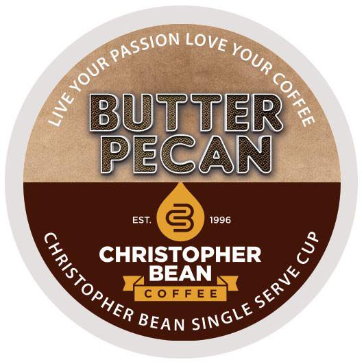 Christopher Bean Coffee Butter Pecan KCup Coffee Pods, 18 Count