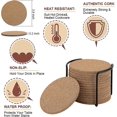 thumbnail image 1 of Cork Coasters, Set Of 16 Round Edge Coasters, Waterproof Drink Coasters For Wine Glasses And Mu, 1 of 5