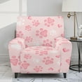 thumbnail image 2 of Xoenoiee Pink Dog Paw Heart Pattern Recliner Slipcover Lazyboy Recliner Chair Cover 4 Piece Stretch Recliner Couch Covers Small Reclining Cover with Pockets Furniture Protector, 2 of 7