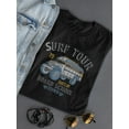 thumbnail image 3 of Surf Tour School Bus Leaves T-Shirt Women -Image by Shutterstock, Female XX-Large, 3 of 4