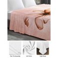 thumbnail image 5 of Twin Size Flat Sheet Only, Light Orange Spring Floral Soft Brushed Microfiber Bed Sheets, Ombre Modern Art Vintage Hotel Quality Breathable Bedding Top Sheet, Easy Care, 66"x96", 5 of 9