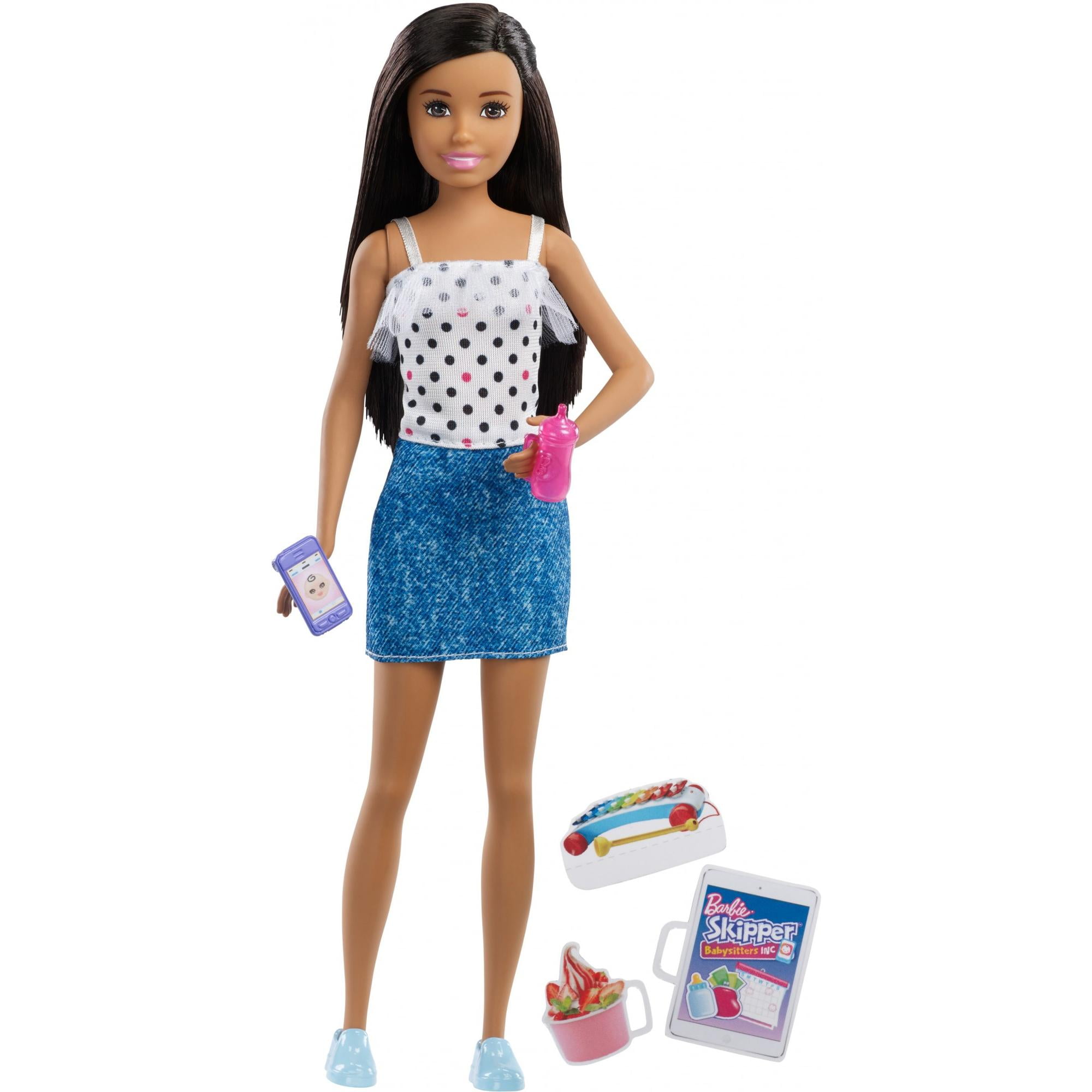 NEW Barbie Skipper Babysitter Doll Blue Pink Donut Top Clothing Also Fits Barbie 
