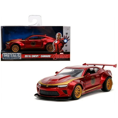 Jada Toys Metals Die-Cast Avengers 2016 Chevy Camaro, 1:32 Scale Die-Cast Vehicle Red, Red and Yellow