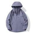 thumbnail image 2 of Fiaer,Womens Oversized Softshell Jackets with Pockets,Ladies Full Zip Waterproof Windbreaker Hooded Tops for Outdoor Activity Hiking Travel Purple XL, 2 of 6