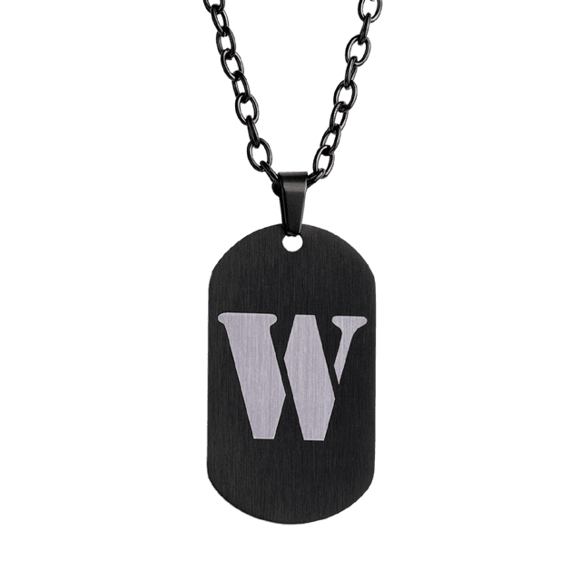 Collar Hombre de Inicial Letra A LUCKMAN, Acero Inoxidable Color Negro, Modelo Dylan negro UNITALLA