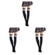 thumbnail image 2 of Guardurnaity Paquete de 2 calcetines a rayas de talla grande hasta el muslo, elásticos, flexibles, cómodos, fáciles de combinar, negro, deportivo, Type1 NO1 Guardurnaity CBP211161, 2 of 6