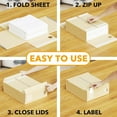 thumbnail image 4 of SpaceAid 6 Pack Sheet Organizers and Storage, Queen & King Size, Beige, Fabric, 4 of 6