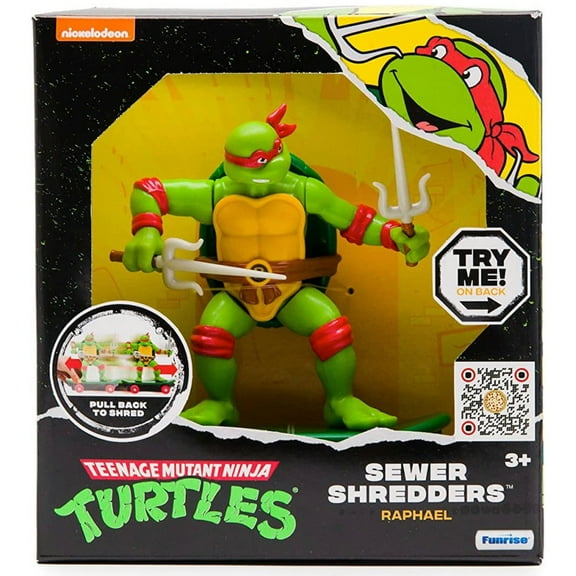 Teenage Mutant Ninja Turtles 5" Sewer Shredders - Raphael Classic Edition - Skate and Battle with Ninja Action - Ages 3