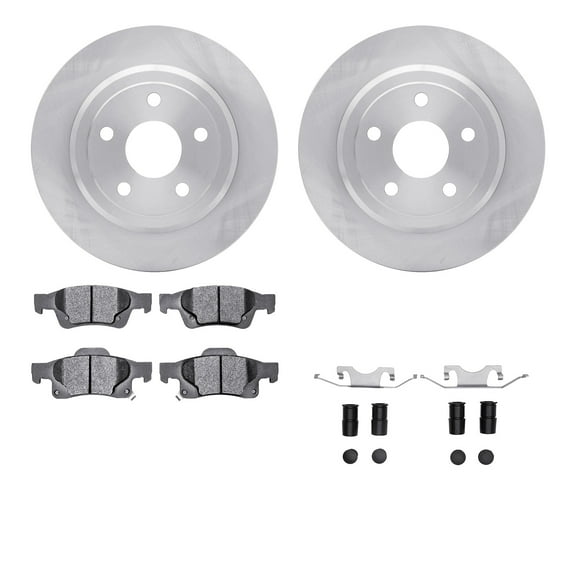 Dynamic Friction Company Rear Brake Rotors with 5000 Advanced Brake Pads includes Hardware 6512-42058