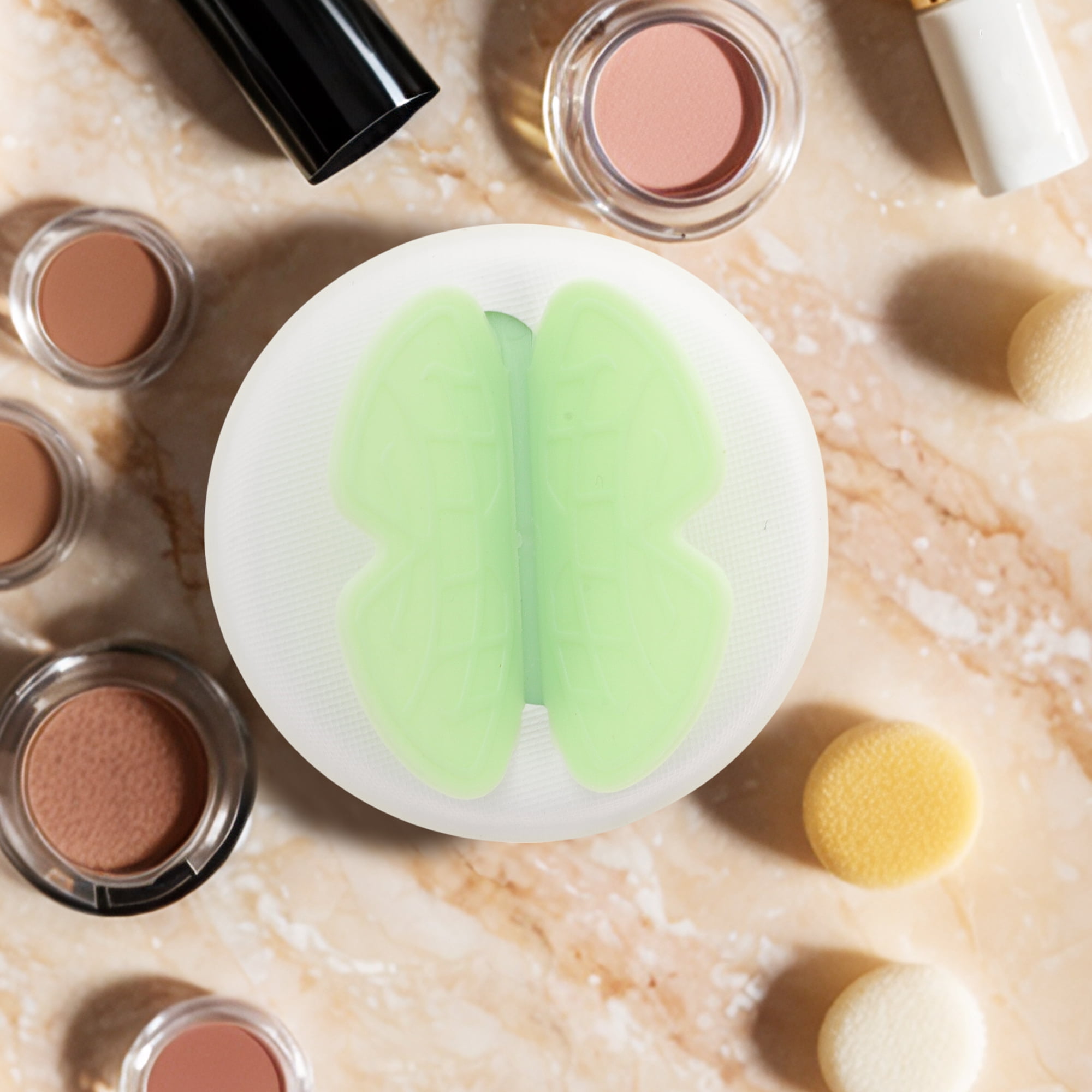 Unique Bargains 1 Pc Butterfly Face Makeup Sponge for Bedrooms Green