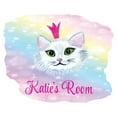 thumbnail image 2 of Personalized Watercolor Decal Living Room Wall Decal for Family Girly Art Female Cat Pink Crown Design Cute Custom Name Decal - Size: 40 In x 32 In, 2 of 5