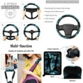 thumbnail image 4 of Jeiento Blue Dragonfly Car Seat Cover Full Set with 15 Inch Steering Wheel Cover Trash Bin Rear View Mirror Cover Cup Holder Key Chain Seat Belt Strap Pad Fit Most Vehicles, 4 of 6