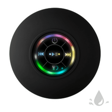Fakrich Mini Bluetooth Shower Speakers, Portable Wireless Speaker with Suction Cup, IP67 Waterproof Speaker with LED Light, Pairs Easily to Phones, Tablets, Computer