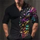 thumbnail image 1 of Nueva impresión de moda de lujo de diseñador de ocio al aire libre de la calle de los hombres de alta calidad botón camiseta de manga larga camisa cómoda, 1 of 6