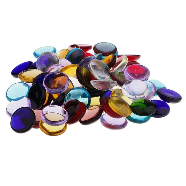 Pierres précieuses en verre coloré, billes, pépites, galets, carreaux de  mosaïque, remplisseur de vase, table 